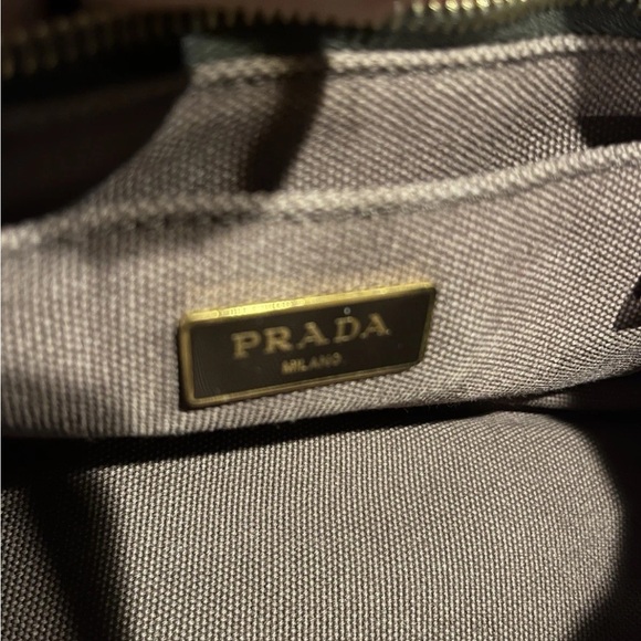 PRADA Canapa Taupe Canvas Tote Bag - Picture 5 of 8